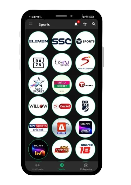 channels in cricfy tv