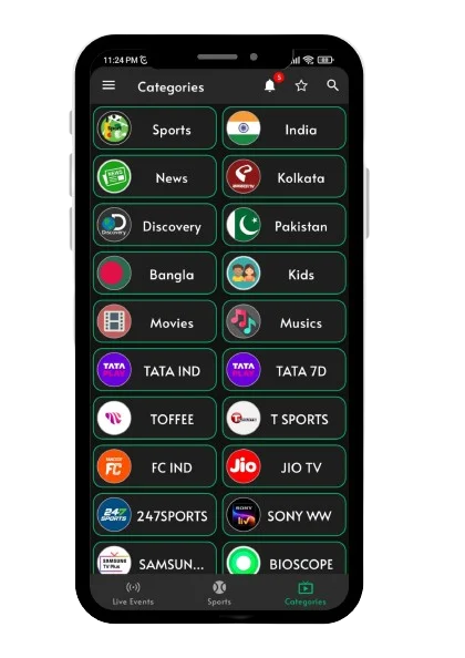 countries in cricfy tv